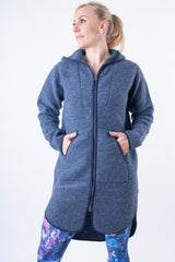 Вълнено Палтенце/Худи -6988 синьо