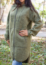 Вълнено Палтенце/Худи -6988 зелено