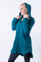 Спортно Вълнено Палтенце - 7877 петрол