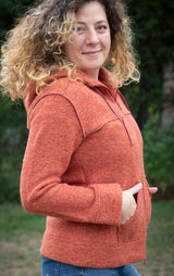 Вълнено Палтенце/Худи -8869 оранж