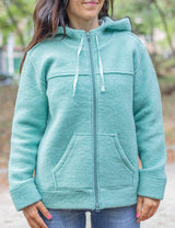 Вълнено Палтенце/Худи -8869 аква