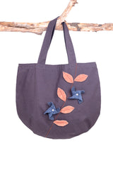 Tote чанта Wool Flowers Gray