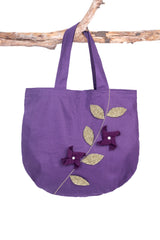Tote чанта Wool Flowers Lila