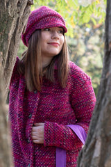 Вълнена шапка DESS - Розово букле