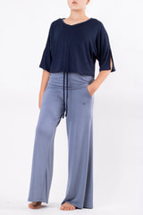 Кроп блуза с връзки - Нощно небе