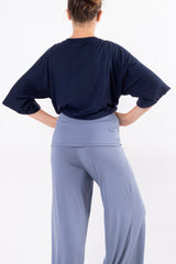 Кроп блуза с връзки - Нощно небе