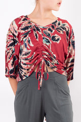 Кроп блуза с връзки - Рубинена Джунгла