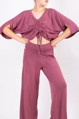 Комплект Кроп блуза и Панталон - Мистична роза