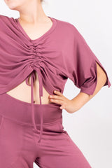 Кроп блуза с връзки - Мистична роза