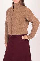 Късо яке от ВЪЛНА - Нежен беж