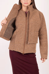 Късо яке от ВЪЛНА - Нежен беж