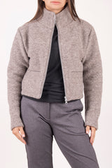 Късо яке от ВЪЛНА - Светло сиво