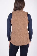 Класически елек с цип - Нежен беж