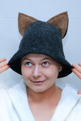 Шапка за сауна Fox - Тъмно сива