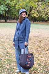 Tote чанта Wool Flowers Gray