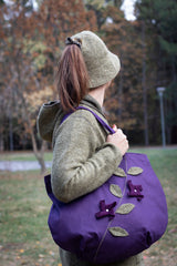 Tote чанта Wool Flowers Lila