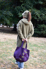 Tote чанта Wool Flowers Lila