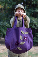 Tote чанта Wool Flowers Lila