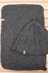 Комплект за сауна- Шапка, Постелка, Чантичка – Тъмно сиво