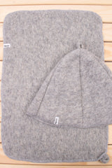 Комплект за сауна- Шапка, Постелка, Чантичка – Светло Сиво