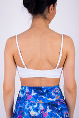 Памучно бюстие с регулиращи се презрамки - Бяло