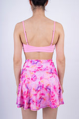 Памучно бюстие с регулиращи се презрамки - Розово