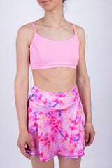 Памучно бюстие с регулиращи се презрамки - Розово