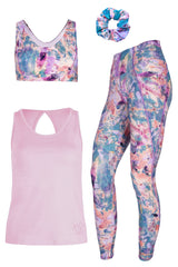 Сет Abstract Pastel - клин, бюстие, топ + Скрънчи ПОДАРЪК