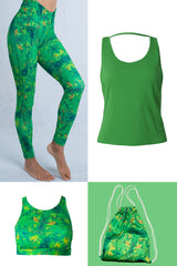 Зелен сет - Клин с джоб, Бюстие, Топ Viea + раничка ПОДАРЪК