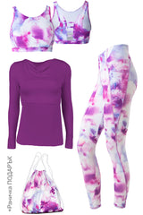 Сет Дара ЛИЛА - Клин с джобове, Бюстие и Блуза с гол гръб + Раничка ПОДАРЪК