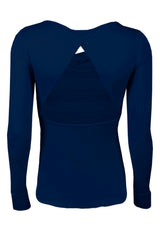 Сет Дара ИНДИГО - Клин с джобове, Бюстие и Блуза с гол гръб + Раничка ПОДАРЪК