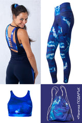 Индиго сет - Клин с джоб, Бюстие, Топ Viea + раничка ПОДАРЪК