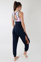 Йога шалвар с цепки - Тъмно син