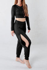 Йога шалвар с цепки - Черен