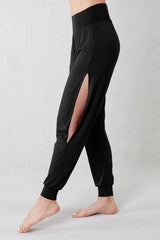 Йога шалвар с цепки - Черен