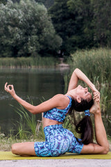 Летен сет Калейдоскоп - Къс Клин, Бюстие, Топ+ ЧАНТА ПОДАРЪК !