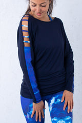 Блуза с дълги ръкави Vibes - Индиго