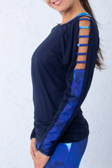 Блуза с дълги ръкави Vibes - Индиго