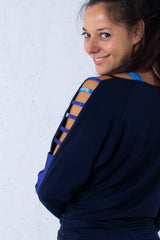 Блуза с дълги ръкави Vibes - Индиго