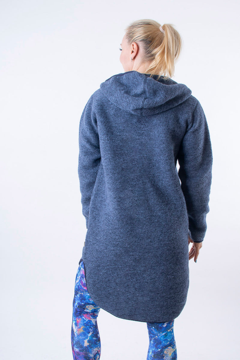 Вълнено Палтенце/Худи -6988 синьо