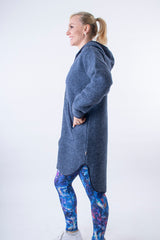 Вълнено Палтенце/Худи -6988 синьо