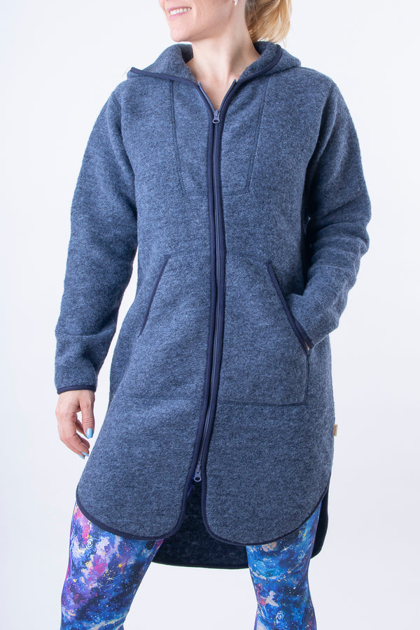 Вълнено Палтенце/Худи -6988 синьо