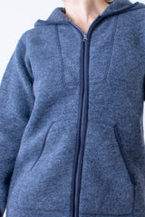 Вълнено Палтенце/Худи -6988 синьо