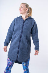 Вълнено Палтенце/Худи -6988 синьо