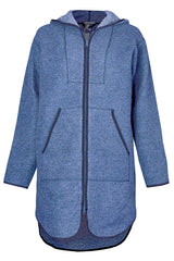 Вълнено Палтенце/Худи -6988 синьо