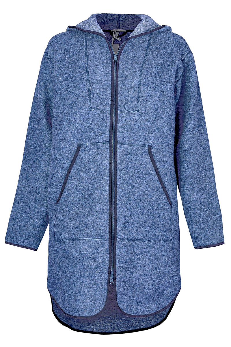 Вълнено Палтенце/Худи -6988 синьо
