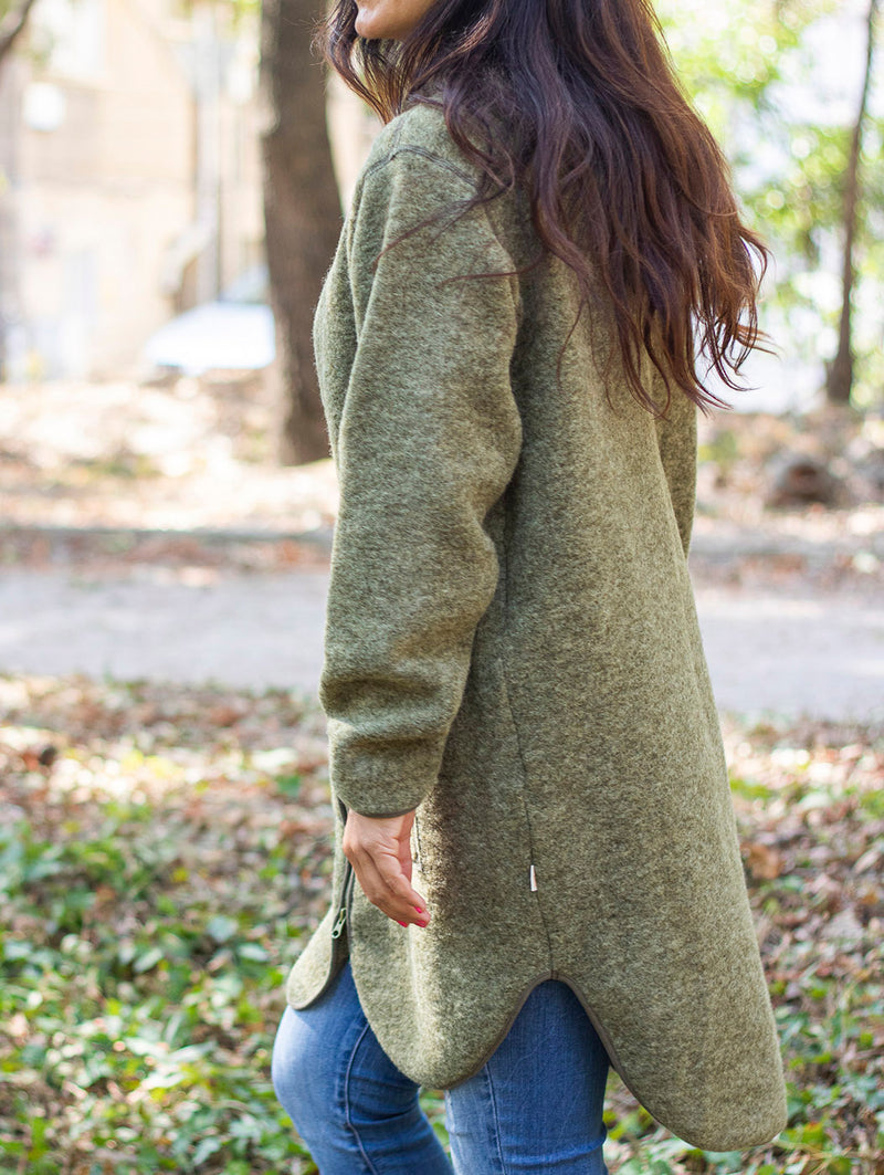 Вълнено Палтенце/Худи -6988 зелено