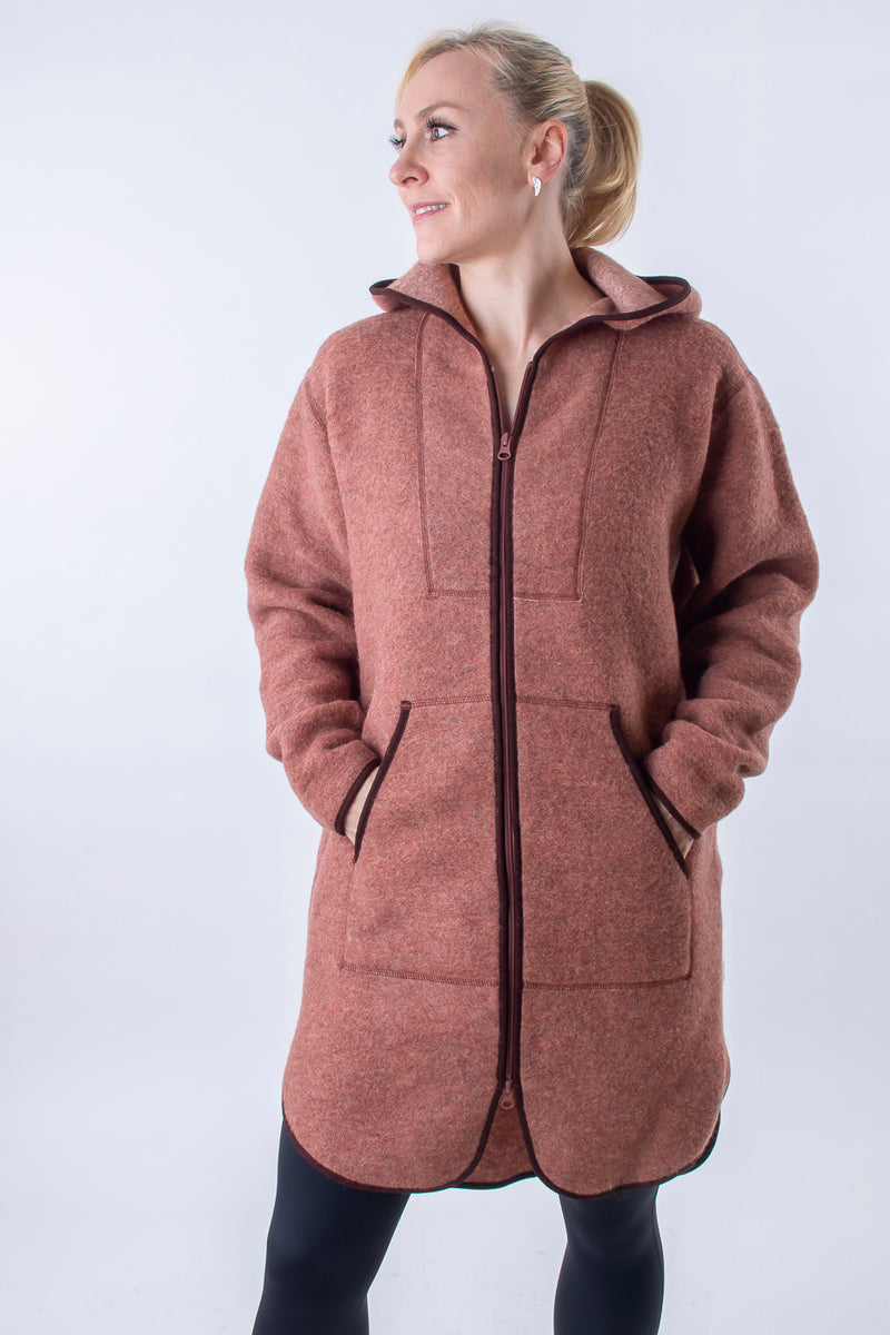 Вълнено Палтенце/Худи -6988 беж