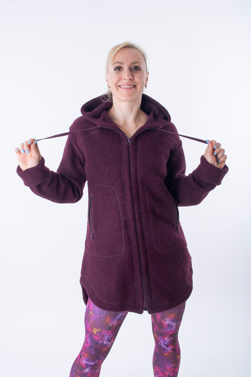 Спортно Вълнено Палтенце - 7877 plum