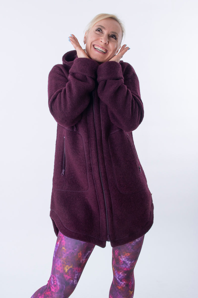 Спортно Вълнено Палтенце - 7877 plum